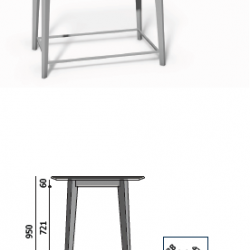 Bartafel 140x90cm 10043