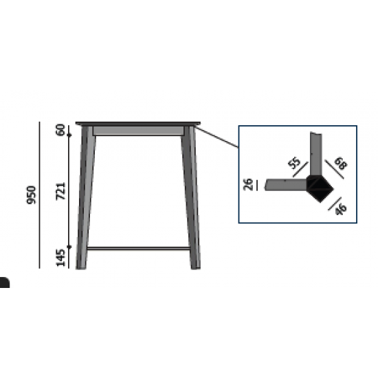 Bartafel 90x90cm 10044