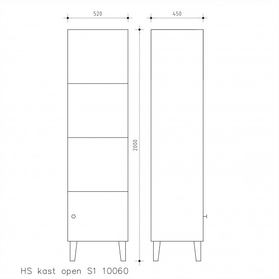 HS-kast open S1 10060