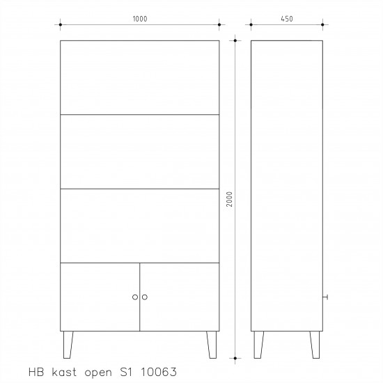 HB-kast open S1 10063