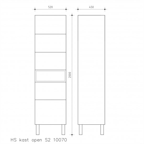 HS-kast open S2 10070