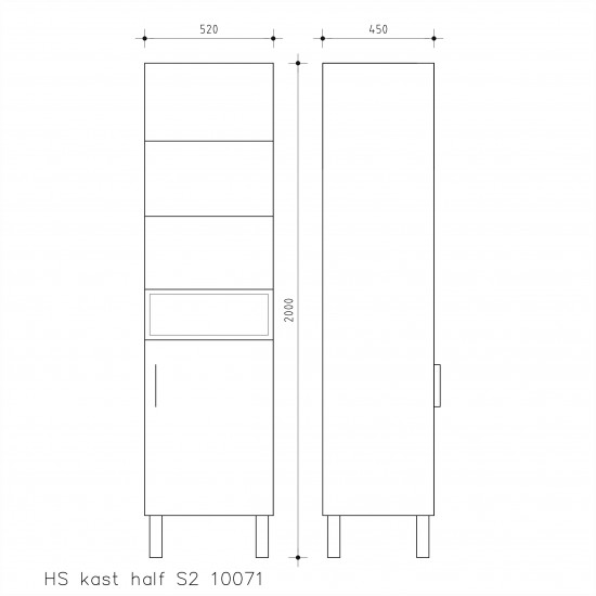 HS-kast half S2 10071