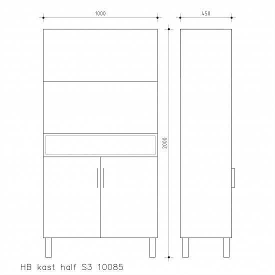 HB-kast half S3 10085