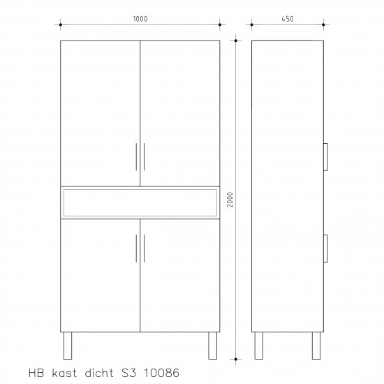 HB-kast dicht S3 10086